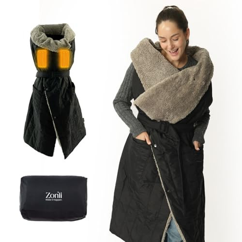 ZonLi Electric Cordless Heated Blanket, 2-in-1 Design Portable Heated Wearable Blankets Battery Operated Heated Throw Blanket with Belt, Rechargeable Power Bank for Home, Office, Travel, Camping | Amazon (US)