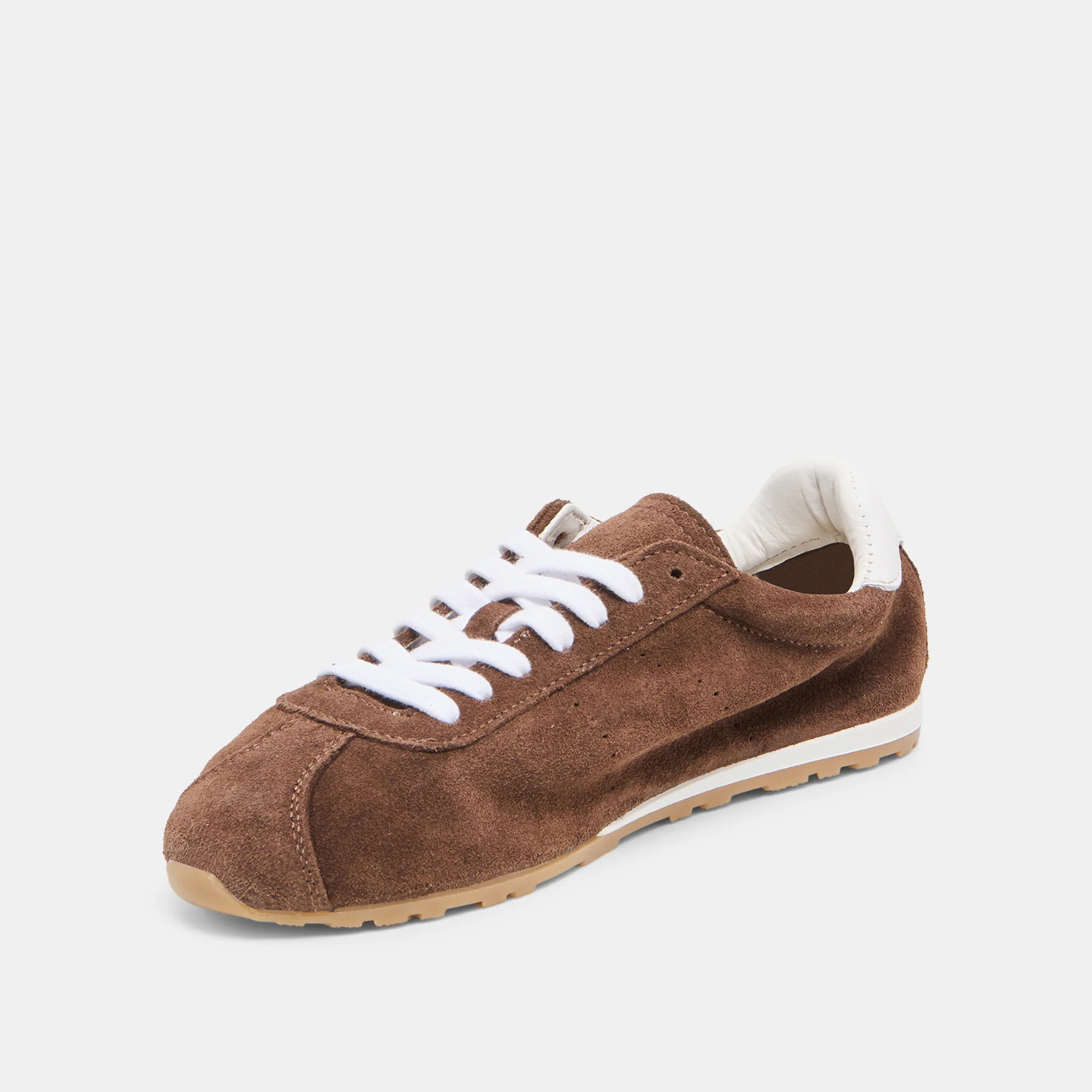 Serina Sneakers Dk Brown Suede | DolceVita.com