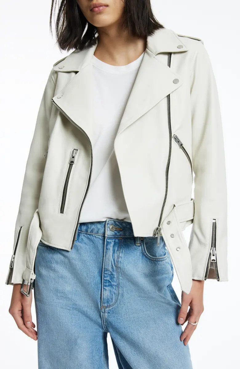Balfern Sheepskin Leather Biker Jacket | Nordstrom