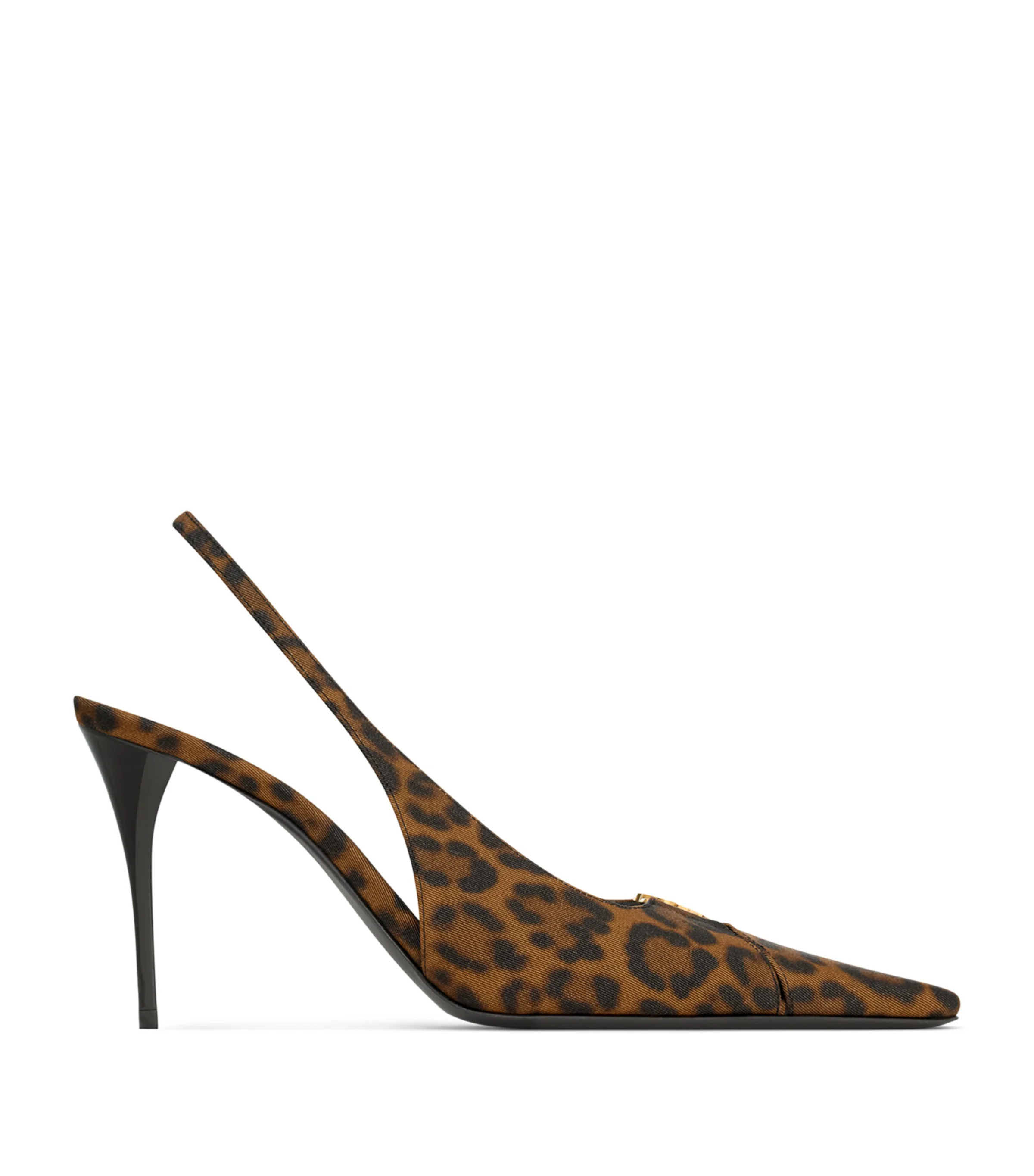 Saint Laurent Leopard Print Babylone Slingback Pumps 90 | Harrods UK