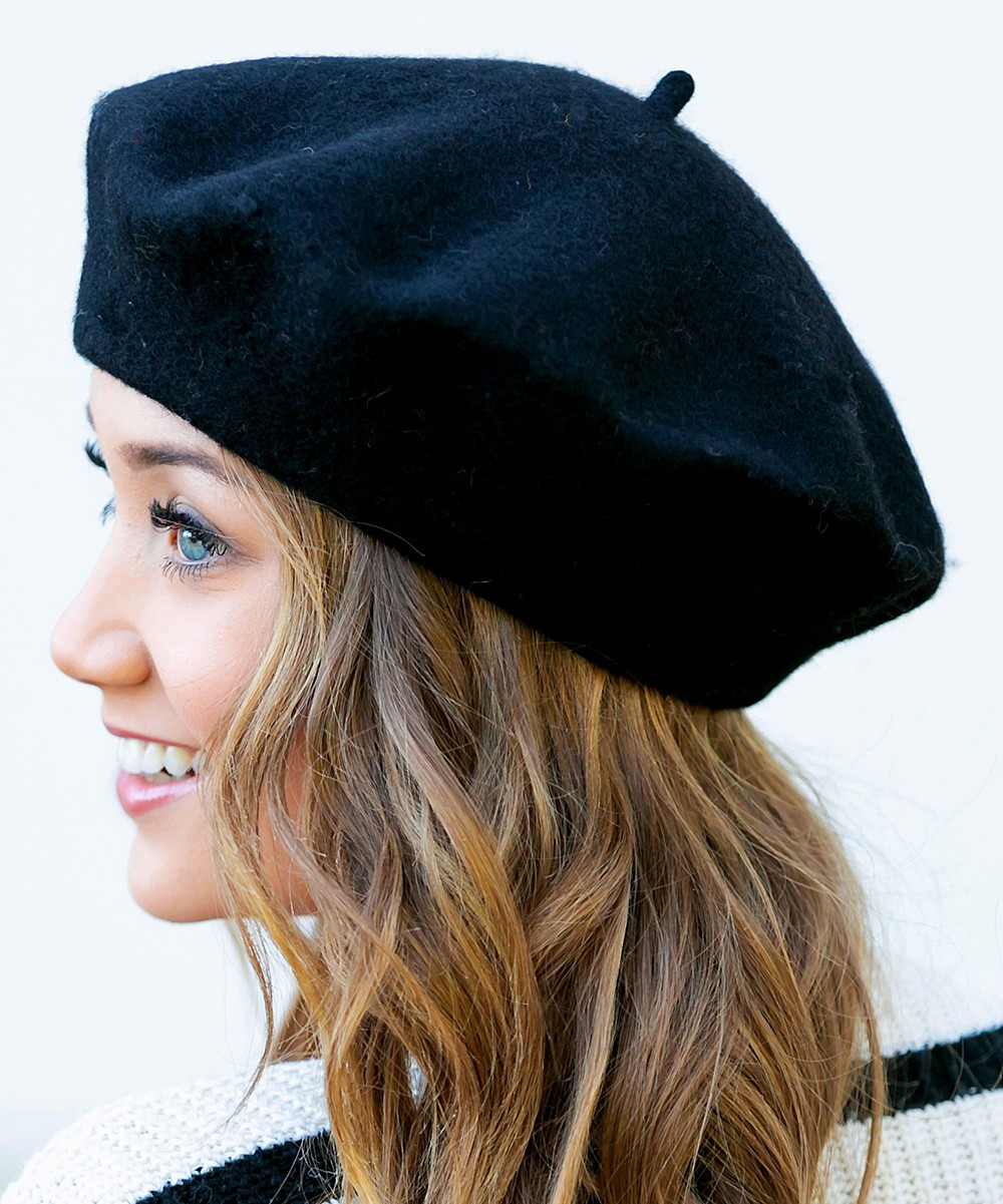 Aili's Corner Women's Berets Black - Black Beret | Zulily