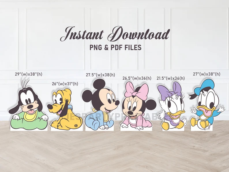 Mickey and Friends Cutout, Babyland Party Stand Up Prop, Mickey Baby Shower, Minnie Baby Shower, ... | Etsy (US)