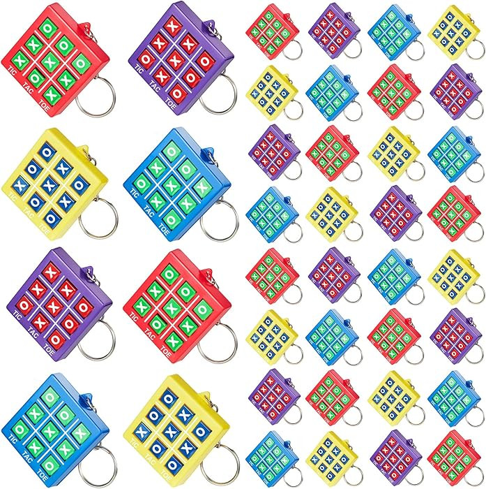 Hicarer 16 Pcs Tic Tac Toe Game Party Favor Goodie Bag Stocking Stuffer Kids 8-12 Tic Tac Toe Key... | Amazon (US)