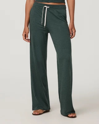 Vuori Halo Essential Wideleg Pants | Hemlock Heather | Small | Vuori Clothing (US & Canada)