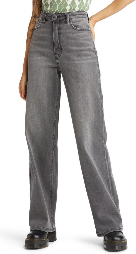 BP. High Waist Wide Leg Jeans Grey Jeans Outfit Grey Pants Work Pants Summer Outfits | Nordstrom