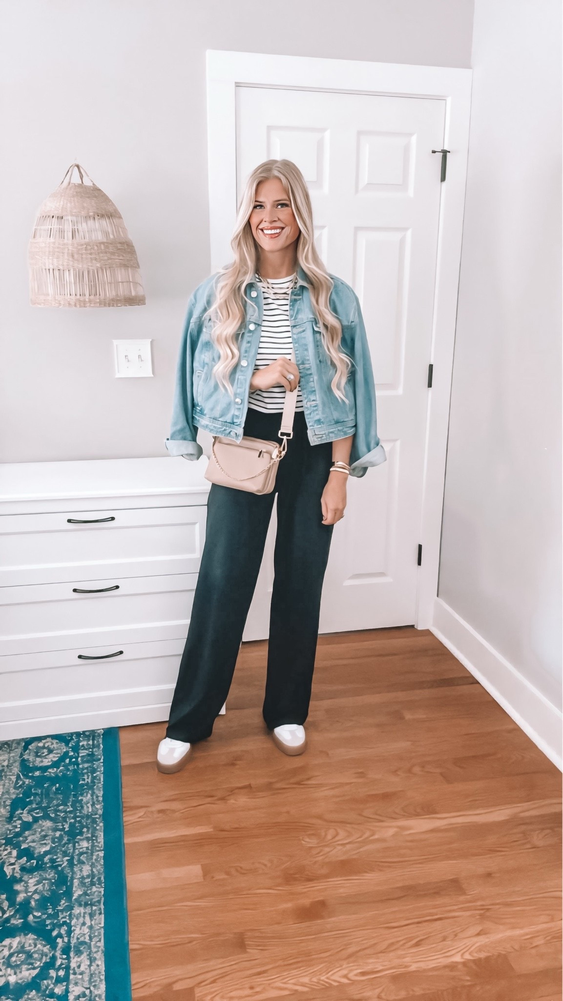 This is my kind of outfit 👏🏼 These stretchy pants are absolutely incredible - they even come in six different length options!

Wearing size small 33” in the pants, small in the striped top, and I linked a similar jean jacket!

#momstyle #casualoutfitideas #mommusthaves #fallstyle #amazondeals

#LTKTall #LTKootd #LTKmomlife