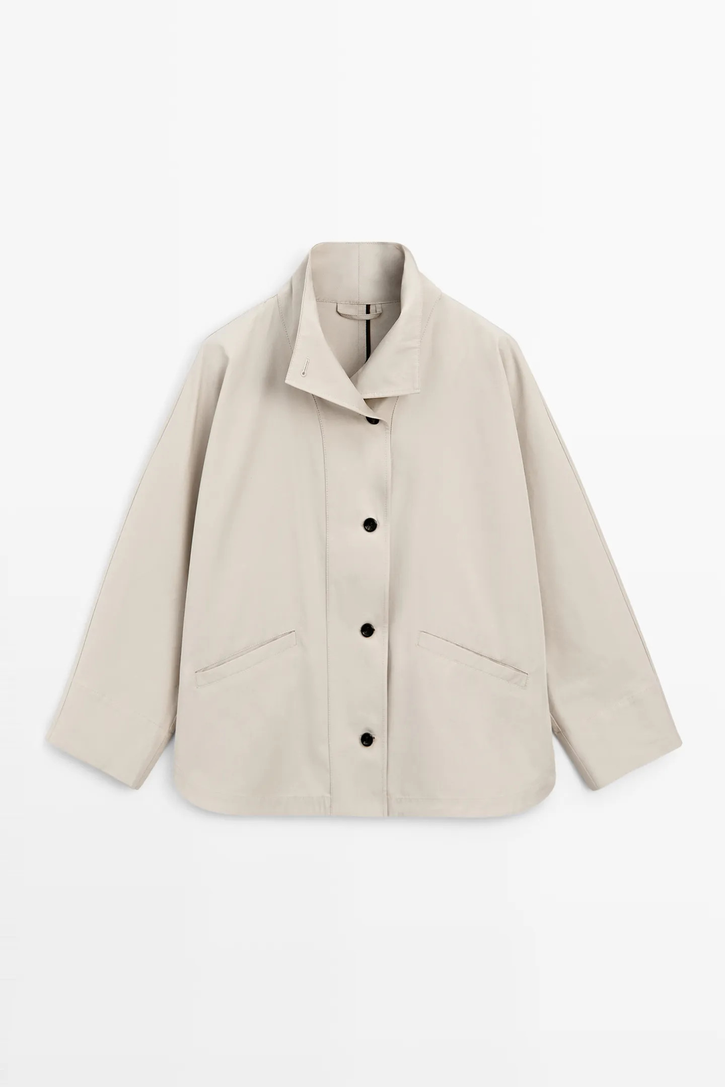 Jacket with high collar detail | Massimo Dutti UK