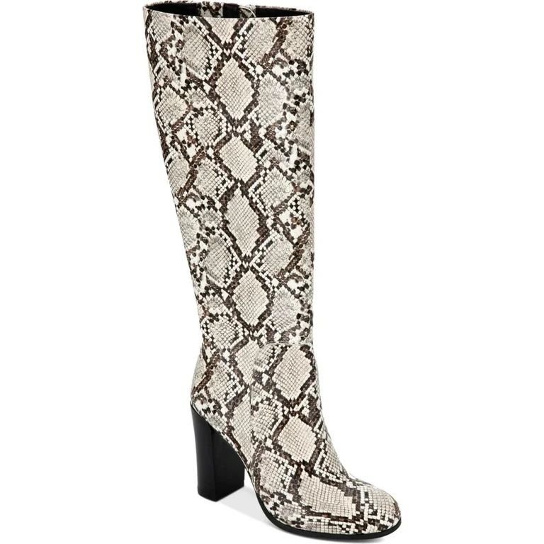 KENNETH COLE NEW YORK Womens White Snake Skin Print Justin Round Toe Block Heel Zip-Up Dress Boot... | Walmart (US)