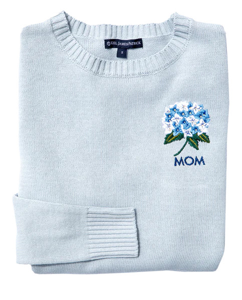 Hydrangea Embroidered Monogram Sweater | Kiel James Patrick