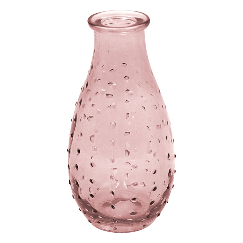 Pink Glass Dot Bud Vase, 6" | At Home