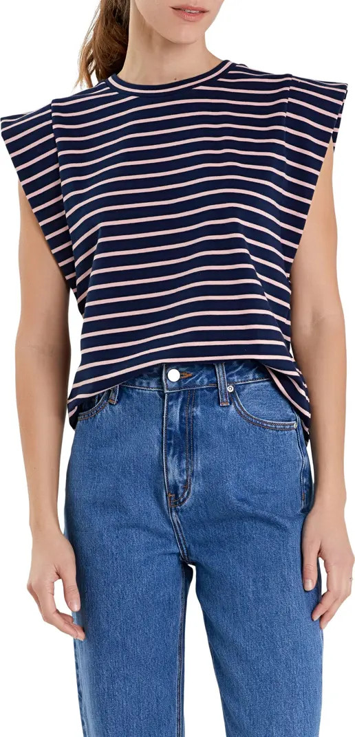 Stripe Extended Shoulder T-Shirt | Nordstrom