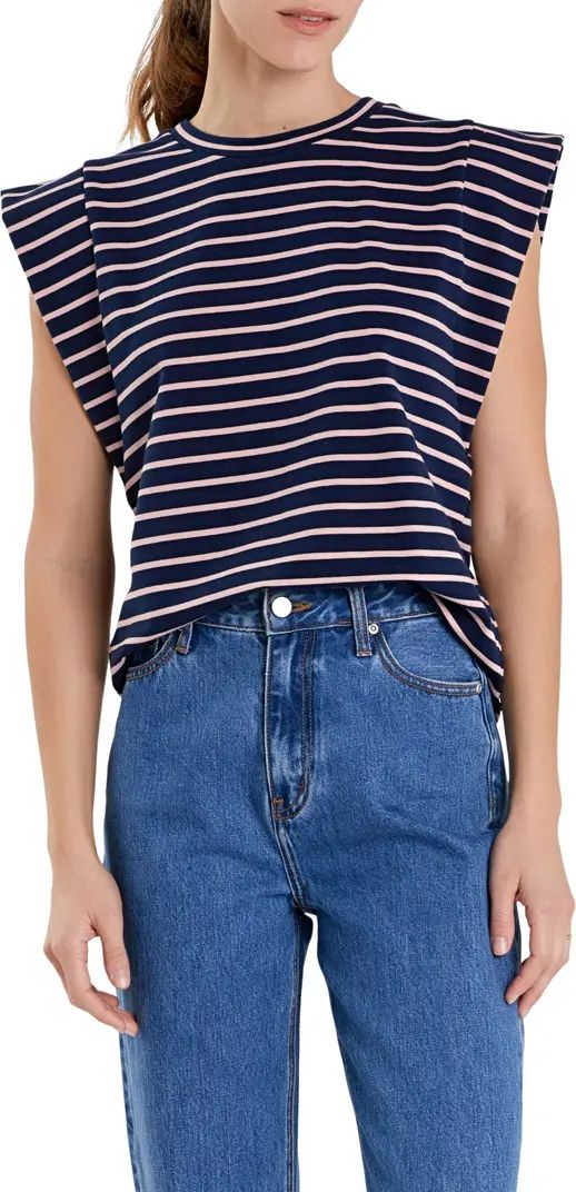 Stripe Extended Shoulder T-Shirt | Nordstrom