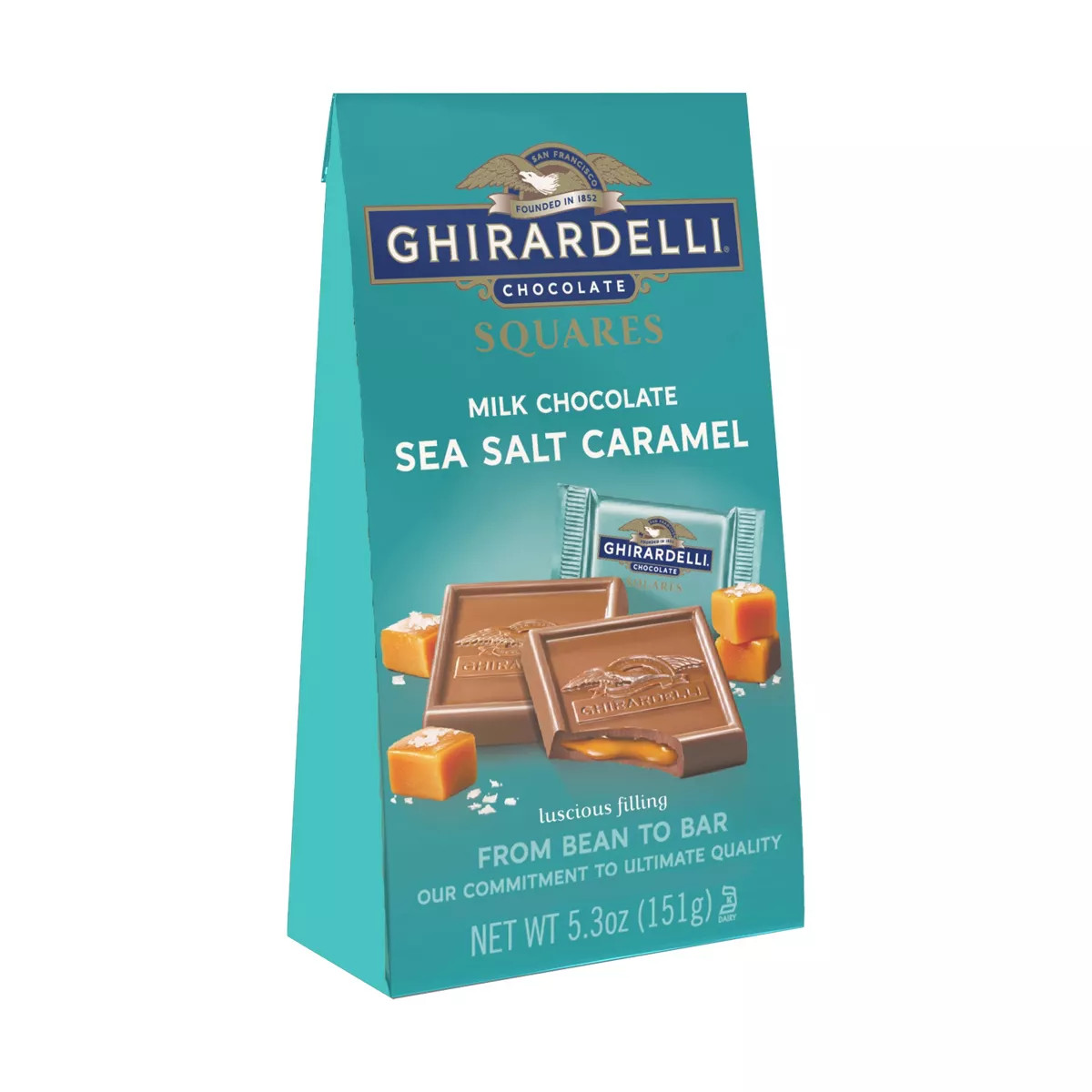 Ghirardelli Mother's Day Milk Chocolate Sea Salt Caramel Candy SQUARES Medium Bag - 5.3oz | Target