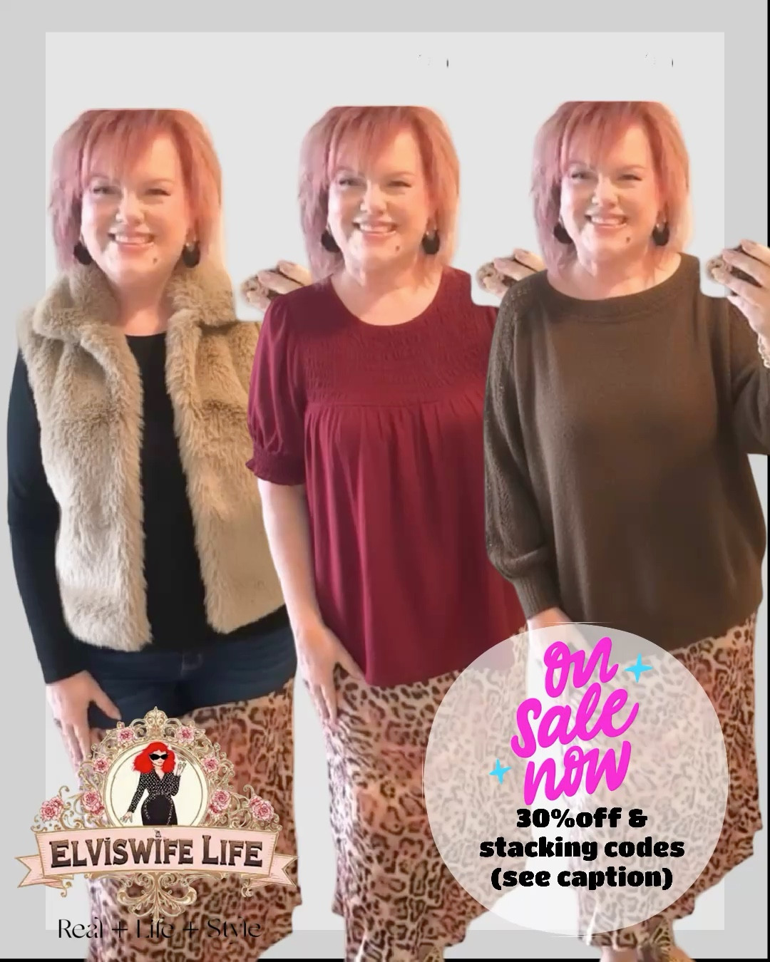 Leopard is hot this fall (check out my leopard collection on my main page), so I paired my favorite long crinkle satin skirt with fall tops from American Eagle. Adding a layer of texture with: a faux fur vest, keeping things simple in this beautiful deep red top with a smocked neckline, and getting cozy with this brown sweater that has lace insets on the sleeves!

I’m wearing XXL in the tops, and XL in the skirt. I’m 5’9” and usually wear a 2X in tops and XL-18 in bottoms. The sweater is a little oversized.

Make sure to shop through the LTK app to get my exclusive discount through 9:29. Click below, copy code, shop, add code at checkout!

#LTKMidsize #LTKPlusSize #LTKFallSale