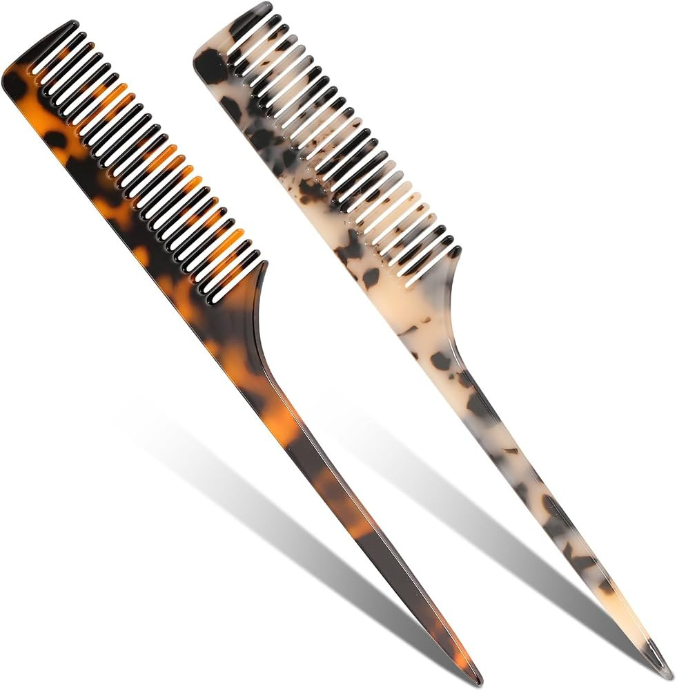 Auseibeely 2 Pack Rat Tail Combs for Women, Fine Tooth Hair Parting Comb Root Teasing Hair Stylin... | Amazon (US)