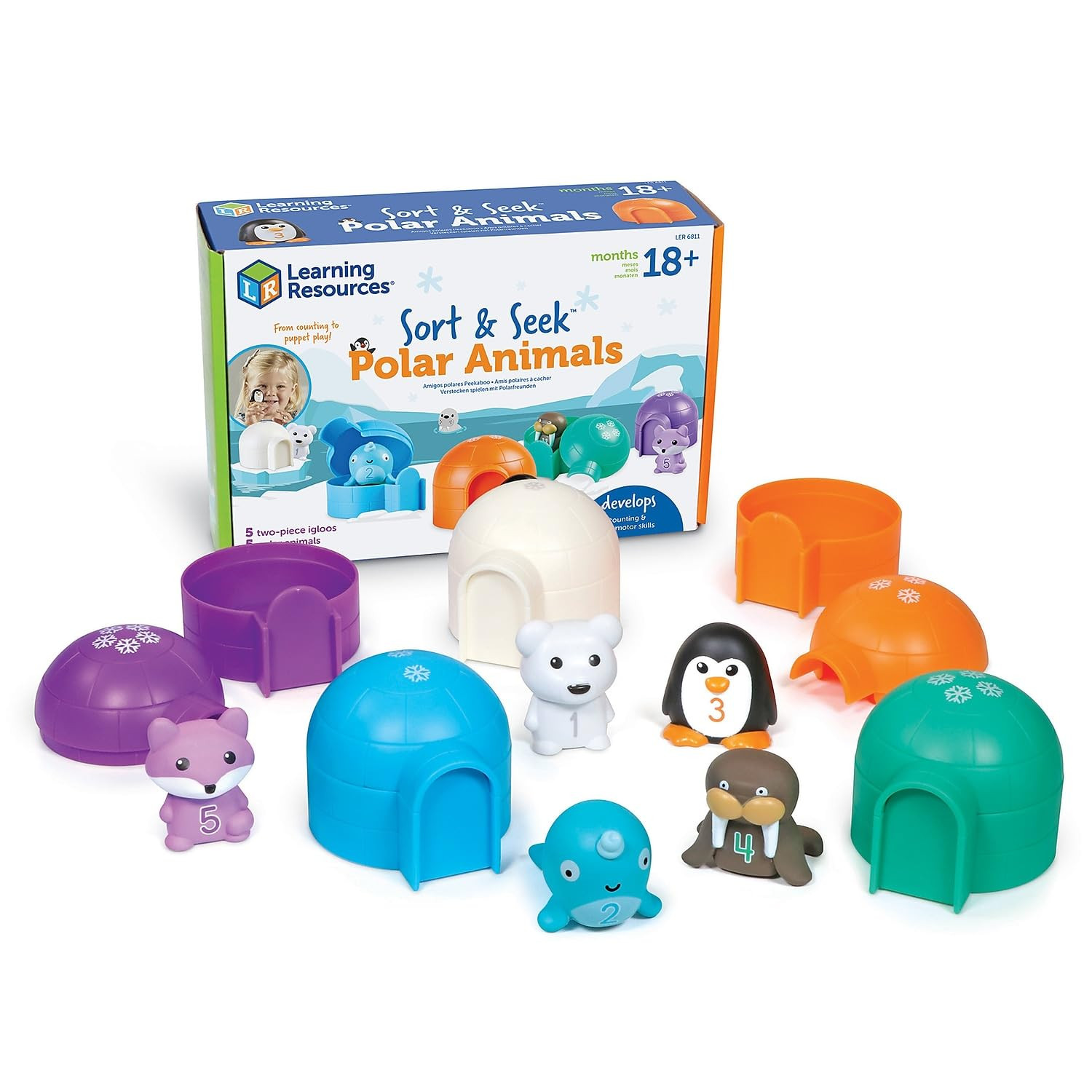 Learning Resources Sort & Seek Polar Animals - 15 Pieces, Age 18+ Months Toddler Learning Activit... | Amazon (US)