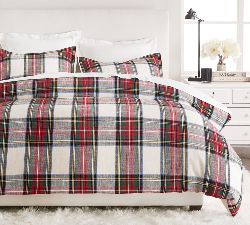 Stewart Plaid Cotton Duvet Cover | Pottery Barn (US)