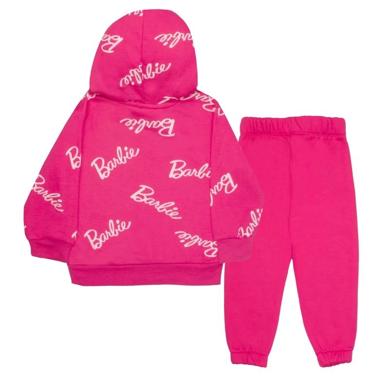 Barbie Logo Pattern Girls Hoodie Sweatpants 2-Piece Set for Kids and Toddlers (Size 4-6X) | Walmart (US)
