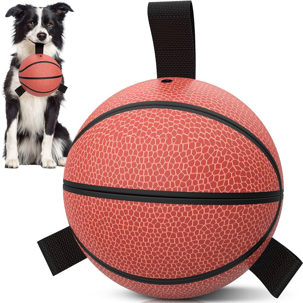 QDAN Dog Ball Basketball Toys, Balls with Straps, Dog Water Toy Pool Toys for Small Medium Dogs (... | Amazon (US)