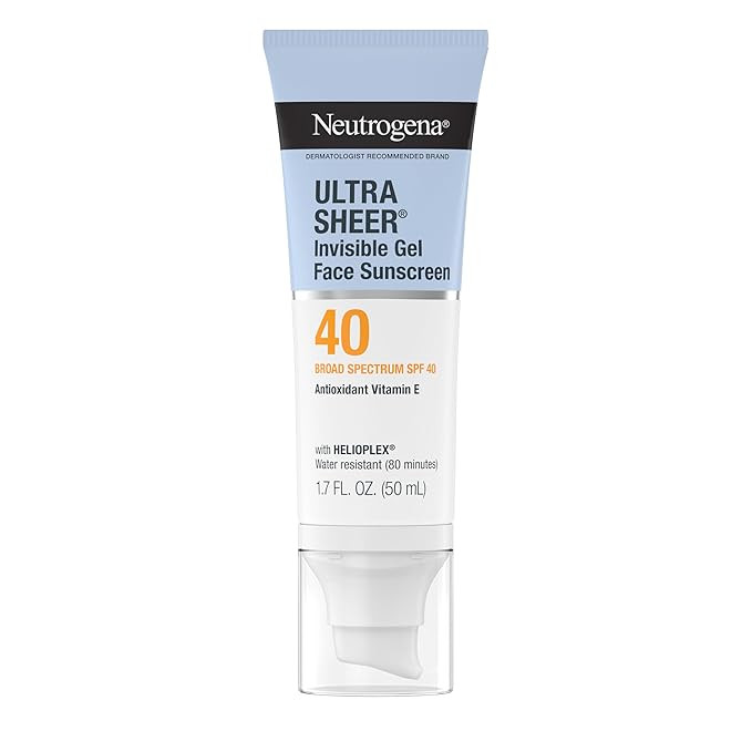 Neutrogena Ultra Sheer Invisible Gel Face Sunscreen SPF 40, Facial Sunscreen & Moisturizer, Vitam... | Amazon (US)