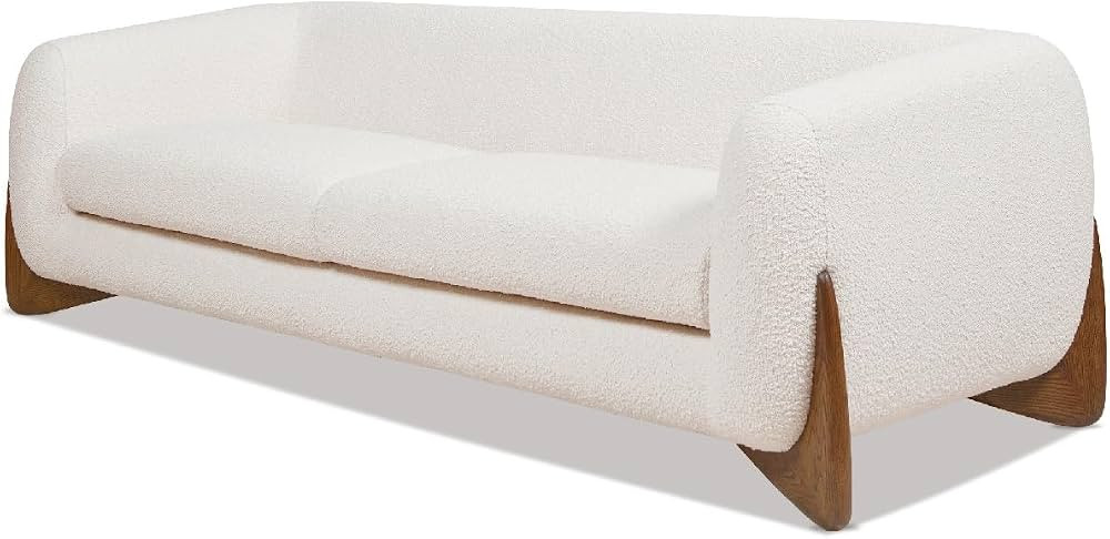 Jennifer Taylor Home Alpine 90.5" White Boucle Moderno Sofá Sherpa de brazo redondo minimalista ... | Amazon (US)