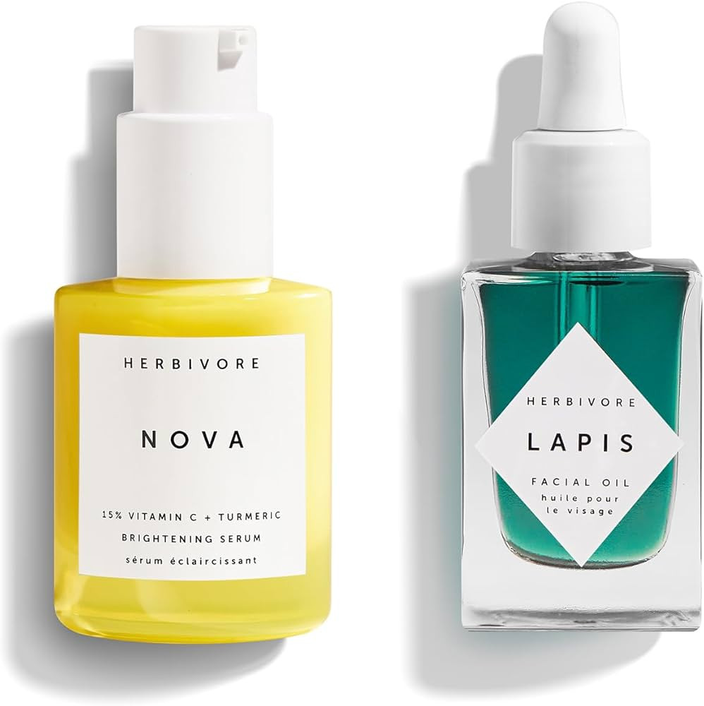 HERBIVORE Clearly Bright Regimen | Nova 15% Vitamin C Brightening Serum + Lapis Blue Tansy Skin B... | Amazon (US)