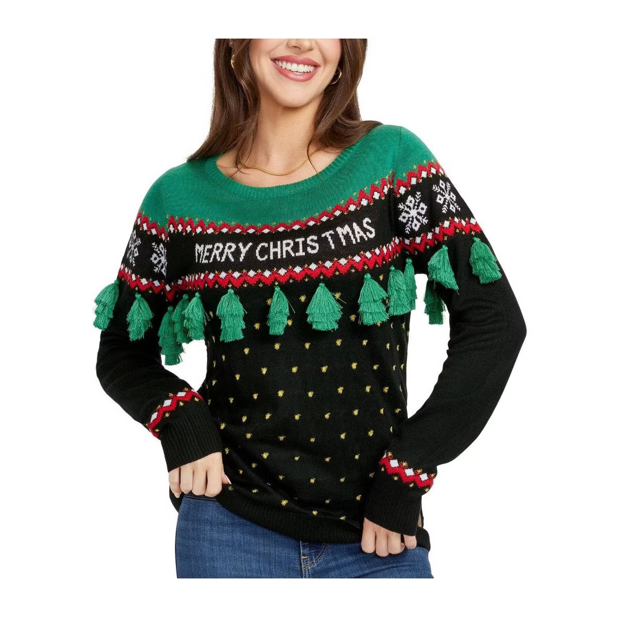 Tipsy Elves Womens Christmas Tree Tassel Sweater - Funny Ugly Christmas Sweater for Holiday Parti... | Target