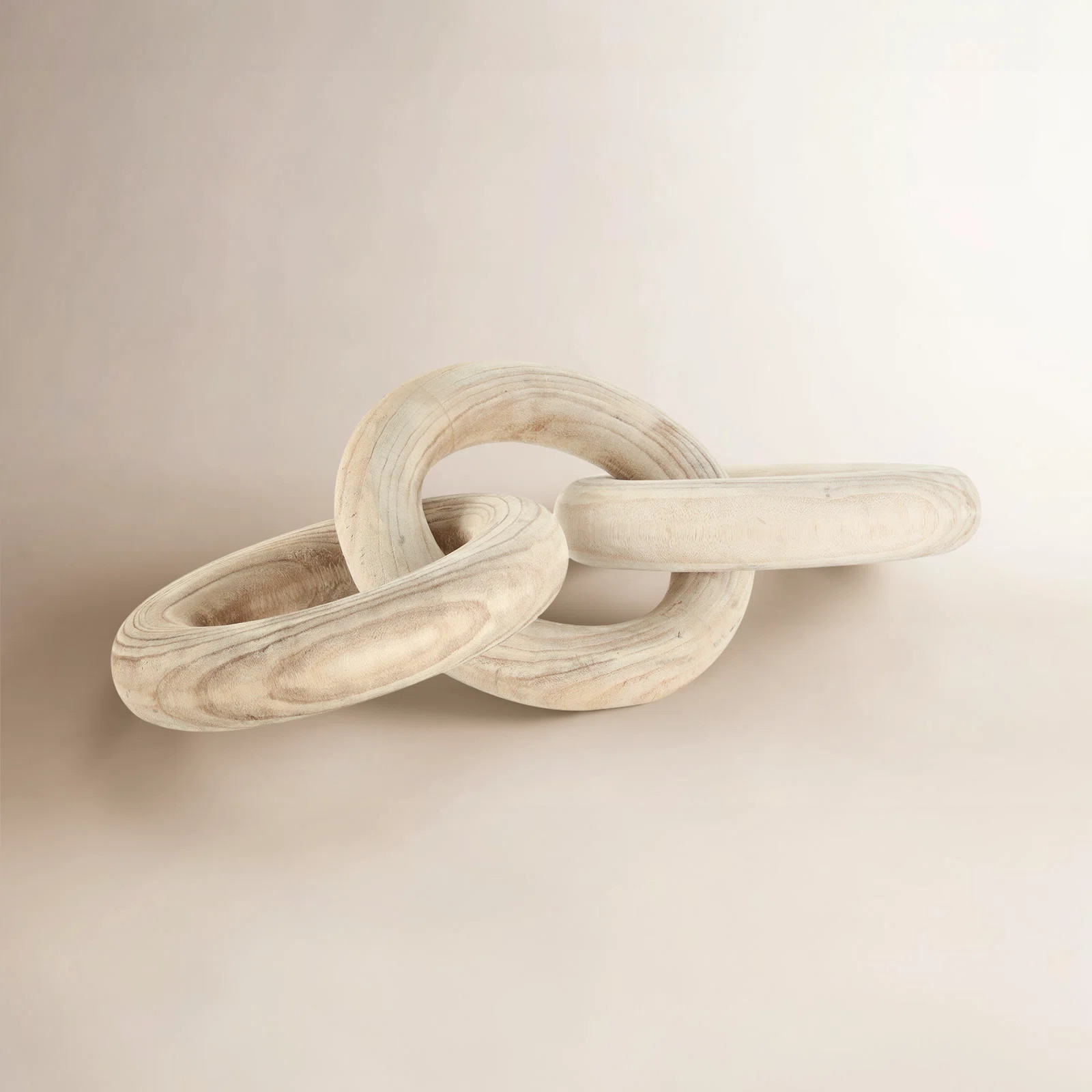 Elberson Wood 3 Link Chain Decorative Sculpture with Natural Wood Grain | Wayfair North America