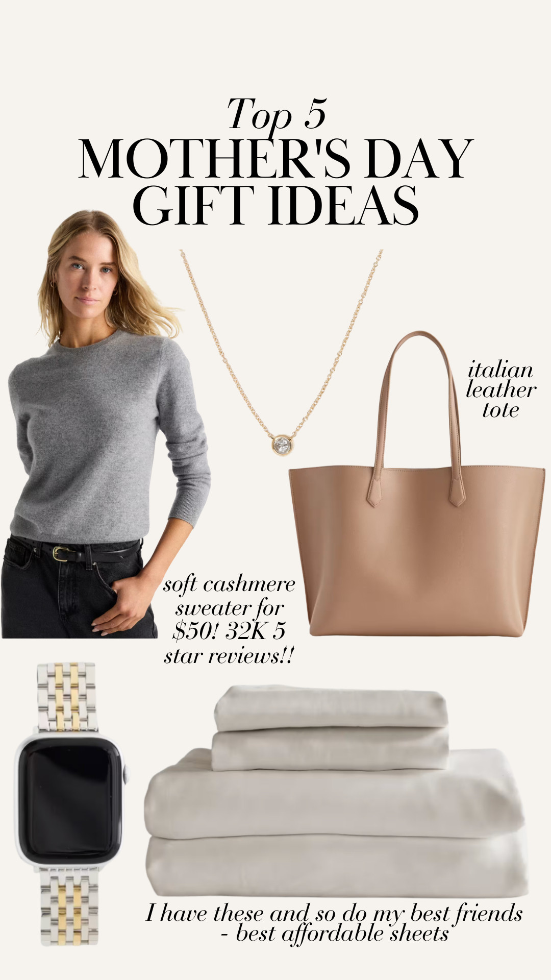 Top 5 mother's day gift ideas that I highly recommend! Amazing quality and prices. Gifts for her.  @quince @onequince 

 #quincepartner 

#LTKMothersDay #LTKmomlife