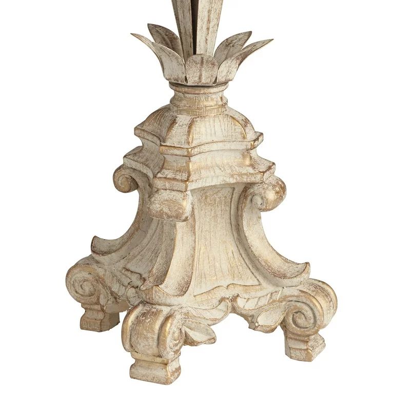 Regency Hill Country Cottage Console Table Lamp 37" Tall Antique White Floral Vine Candlestick Be... | Walmart (US)