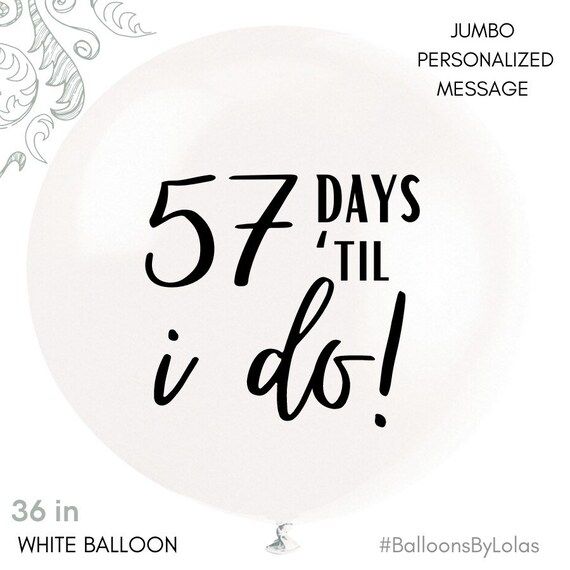 DIY Jumbo Decal Balloon Days Til I Do White Balloon 36 | Etsy | Etsy (US)