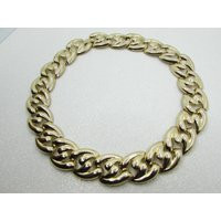 Vintage Gold Plated Chunky Chain Necklace - 18"" Long - Wide Heart Links - 1980S Statement Jewelry | Etsy (US)