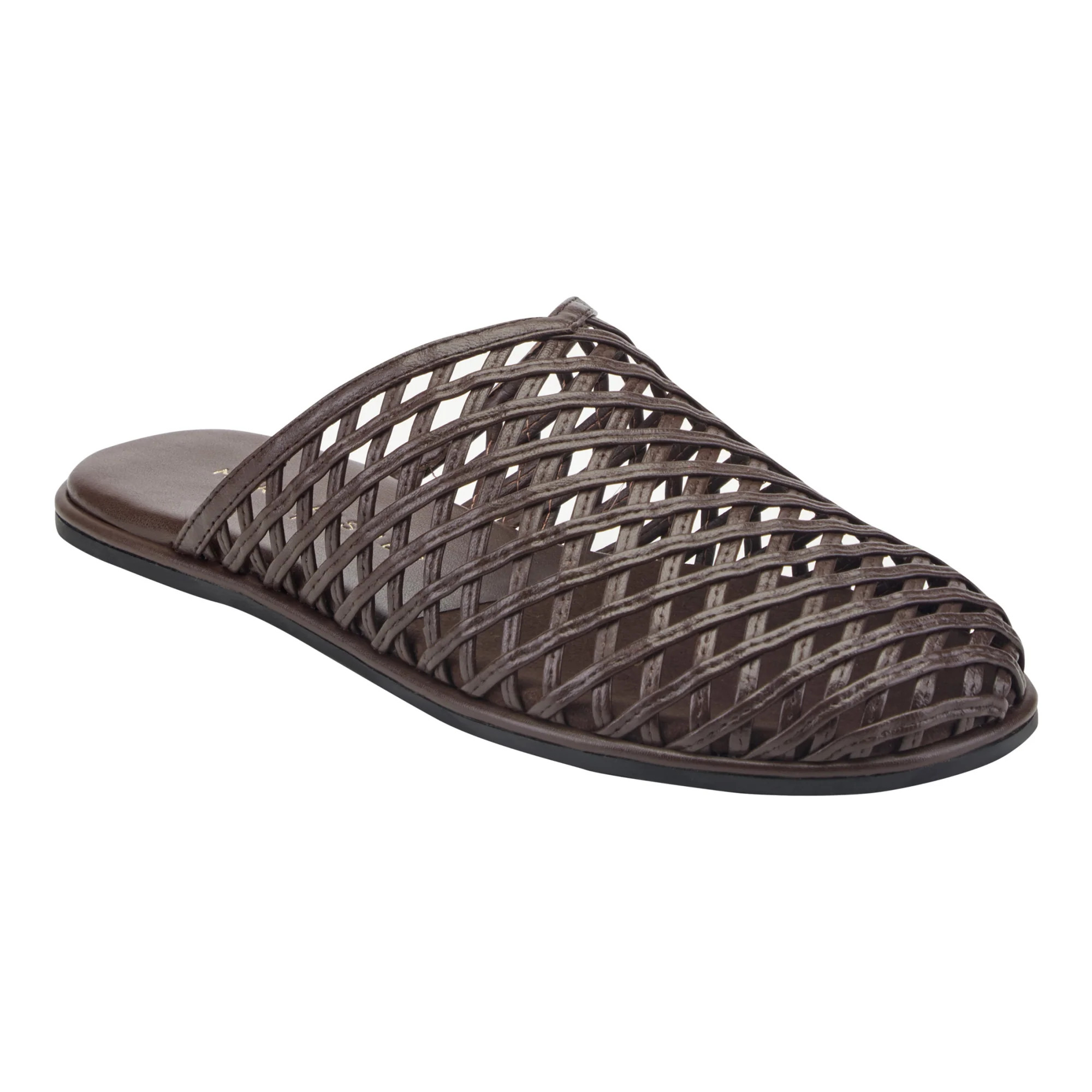Women's Lynzi Woven Leather Mule - Dark Brown Leather | Marc Fisher Footwear | Marc Fisher