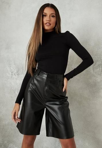 Black Long Sleeve Turtle Neck Top | Missguided (US & CA)