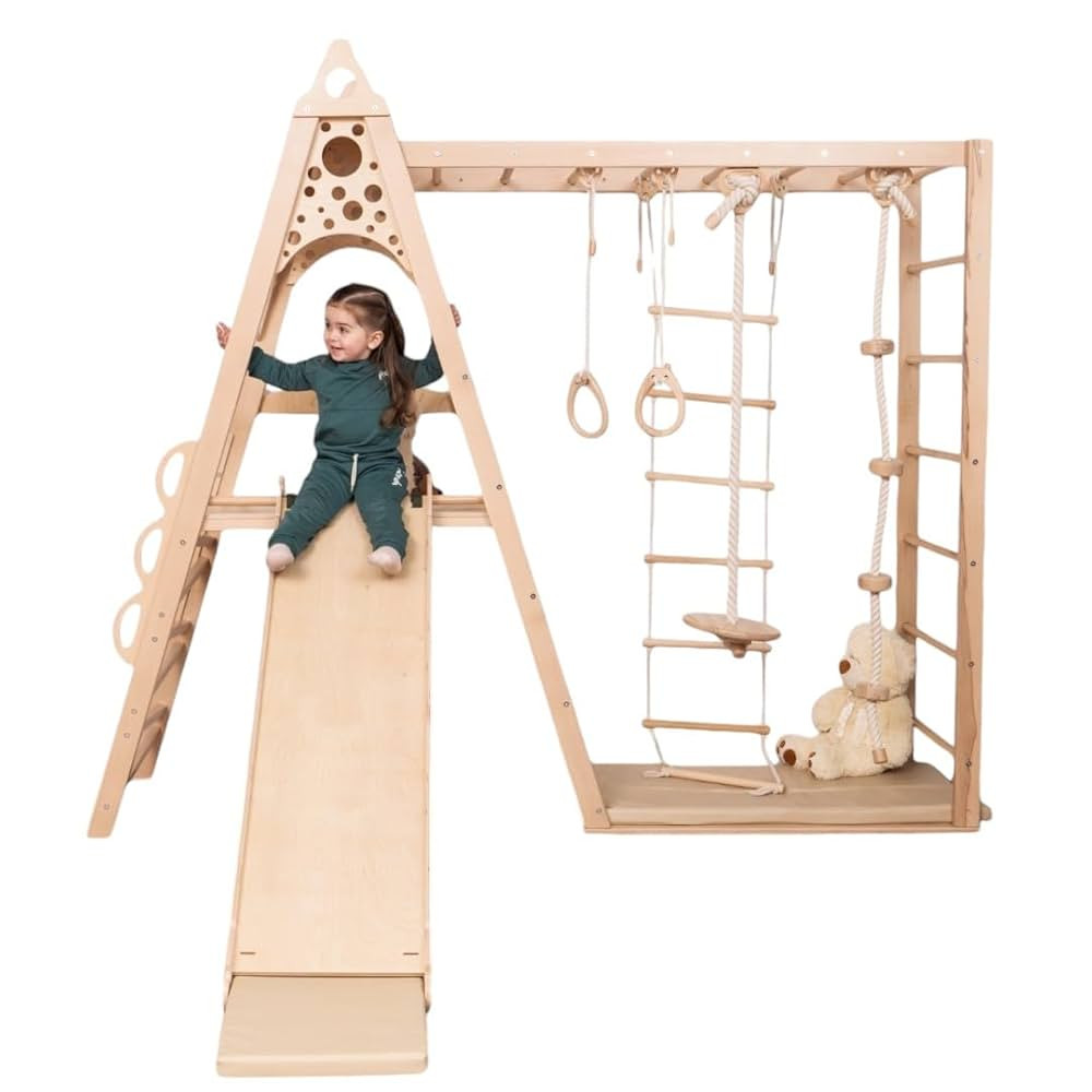 Woodandhearts Circle Teepee Montessori Climber with Playmats, Made in Ukraine, Indoor Playground,... | Amazon (US)