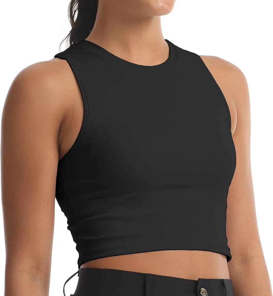Women's Sports Bras Removable Padded Yoga Athletic Tank Tops Sleeveless Fitness Workout Crop Tops | Amazon (US)