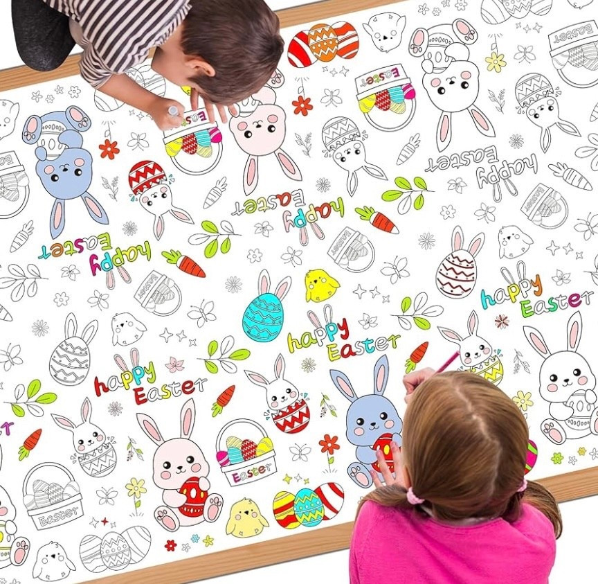Easter tablecloth that kids can color! 

#LTKBaby #LTKmomlife #LTKKids