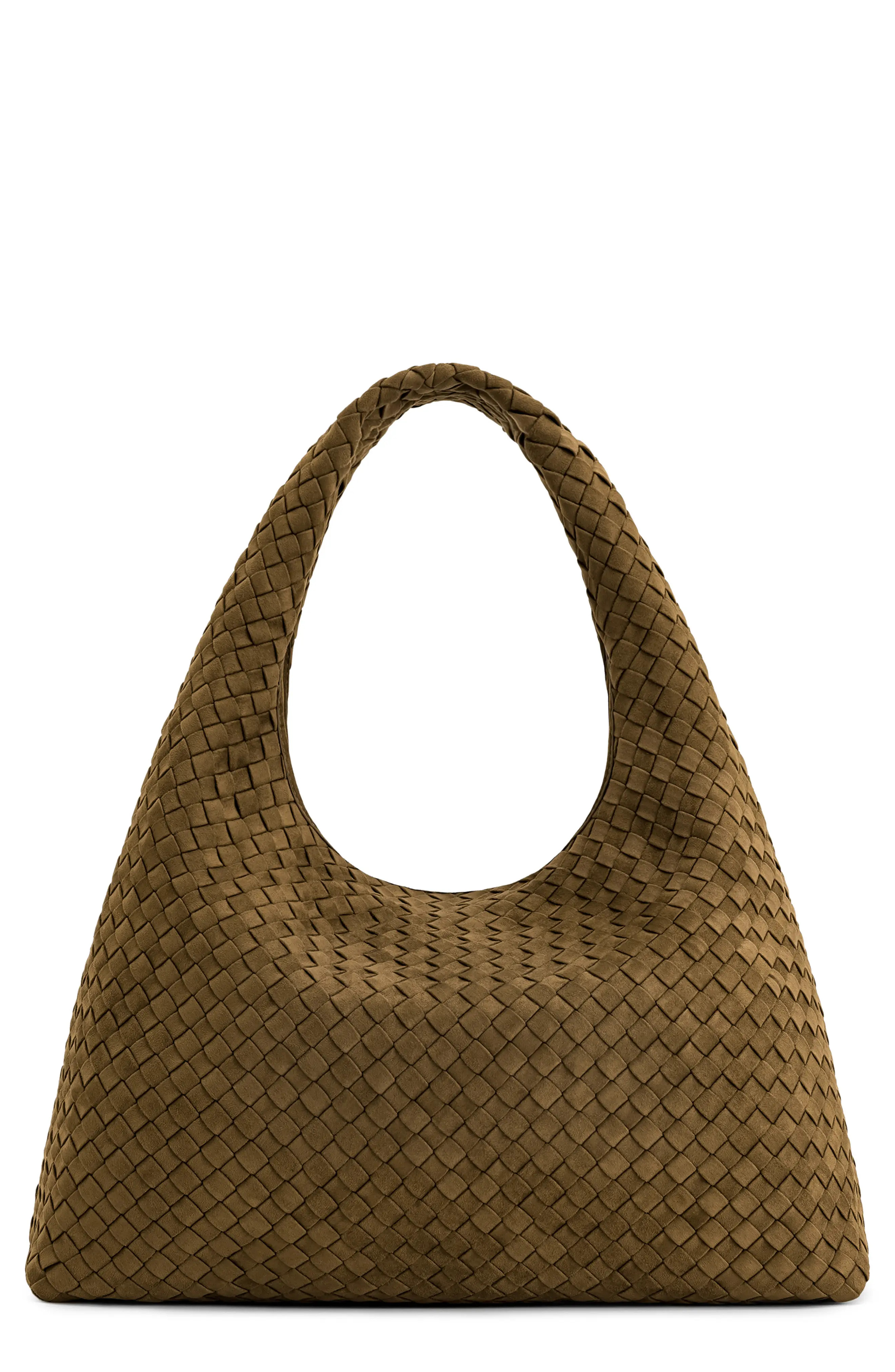 JW PEI Laura Woven Faux Suede Shoulder Bag in Olive Green at Nordstrom | Nordstrom