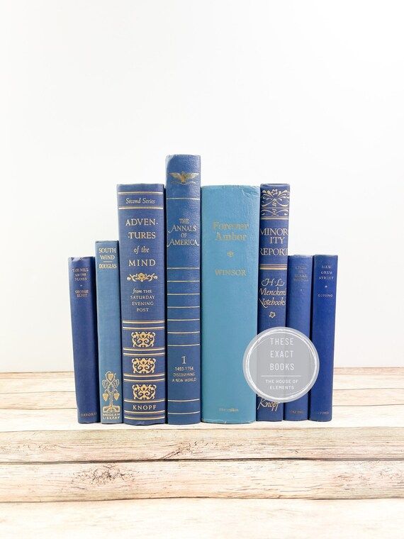 Decorative Book Set Classic Shelf Design Blue Books for | Etsy Canada | Etsy (CAD)