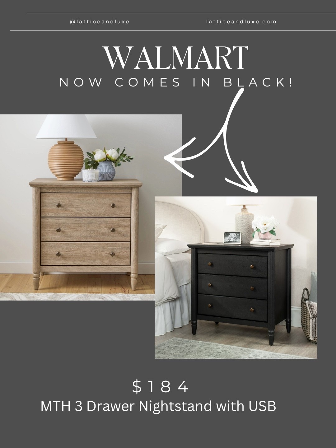 Walmart My Texas House Monroe Collection 🖤🤍 5-drawer chest in Raven Black Oak or Brushed Oak featuring extra-deep drawers and a built-in USB cord.


#LTKHome
