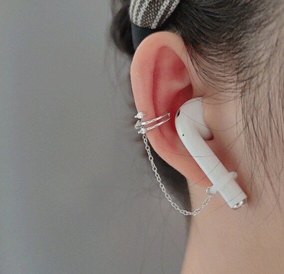 s925 Sterling Silver AirPods Anti-Lost Ear Clip/AirPods Anti-Lost Earrings/AirPods Anti-Lost Chai... | Etsy (US)