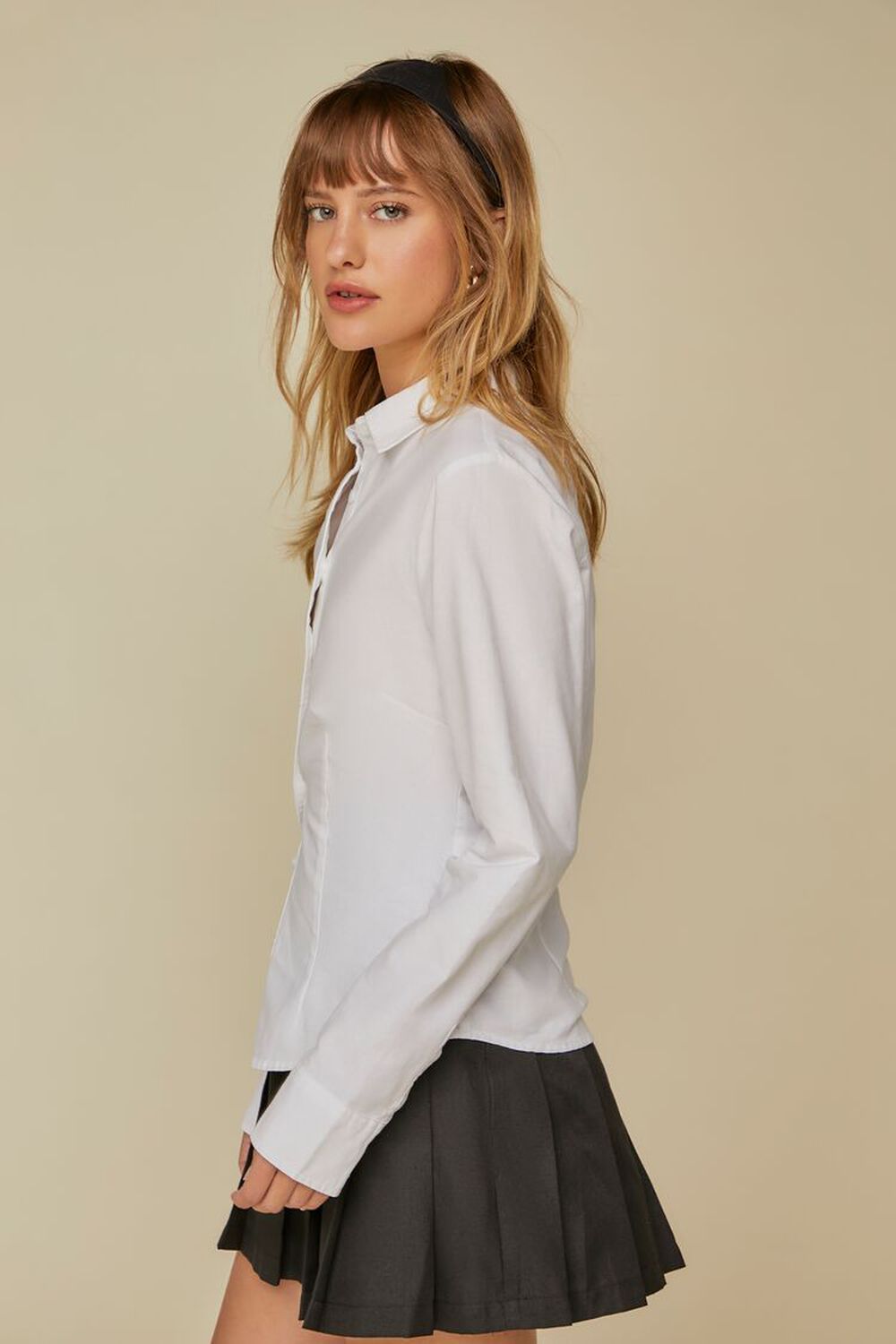 Cotton Button-Front Shirt | Forever 21 | Forever 21 (US)