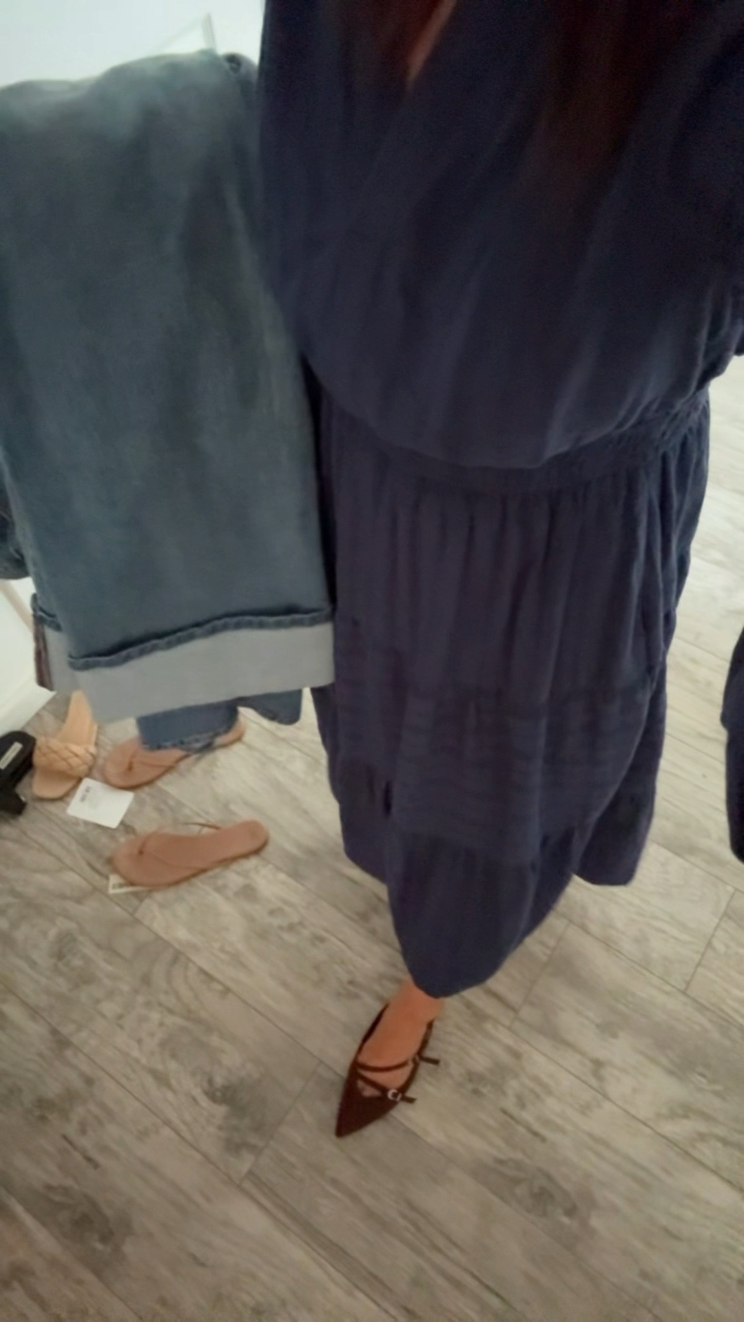 I would agree that these do run a little bit big but I would get your normal size like I usually get a size 7 in heels but I’m a size 6 1/2 inch shoe. I got a six in these they fit but barely so I feel like I could’ve definitely gotten a seven they come in a couple different colors, but the chocolate brown I have gone with everything they are so pretty they go great with wide leg jeans. There’s also a high heeled version of this. I’ll link them too. I have the high heels and they look amazing with all of the jeans, but if you want flat version, these flats are incredible

#LTKPetite #LTKFindsUnder50 #LTKStyleTip