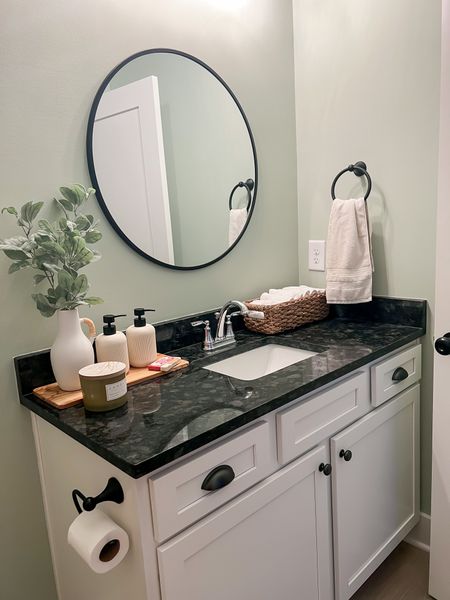 Sage green powder bathroom! Just redid our powder bathroom and obsessed with how it came out!

#homedecor #powderbathroom #targethome #targetfinds #bathroomdecor 

#LTKFind #LTKhome