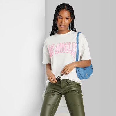 Women's Raglan Elbow Sleeve Oversized Graphic T-Shirt - Wild Fable™ | Target