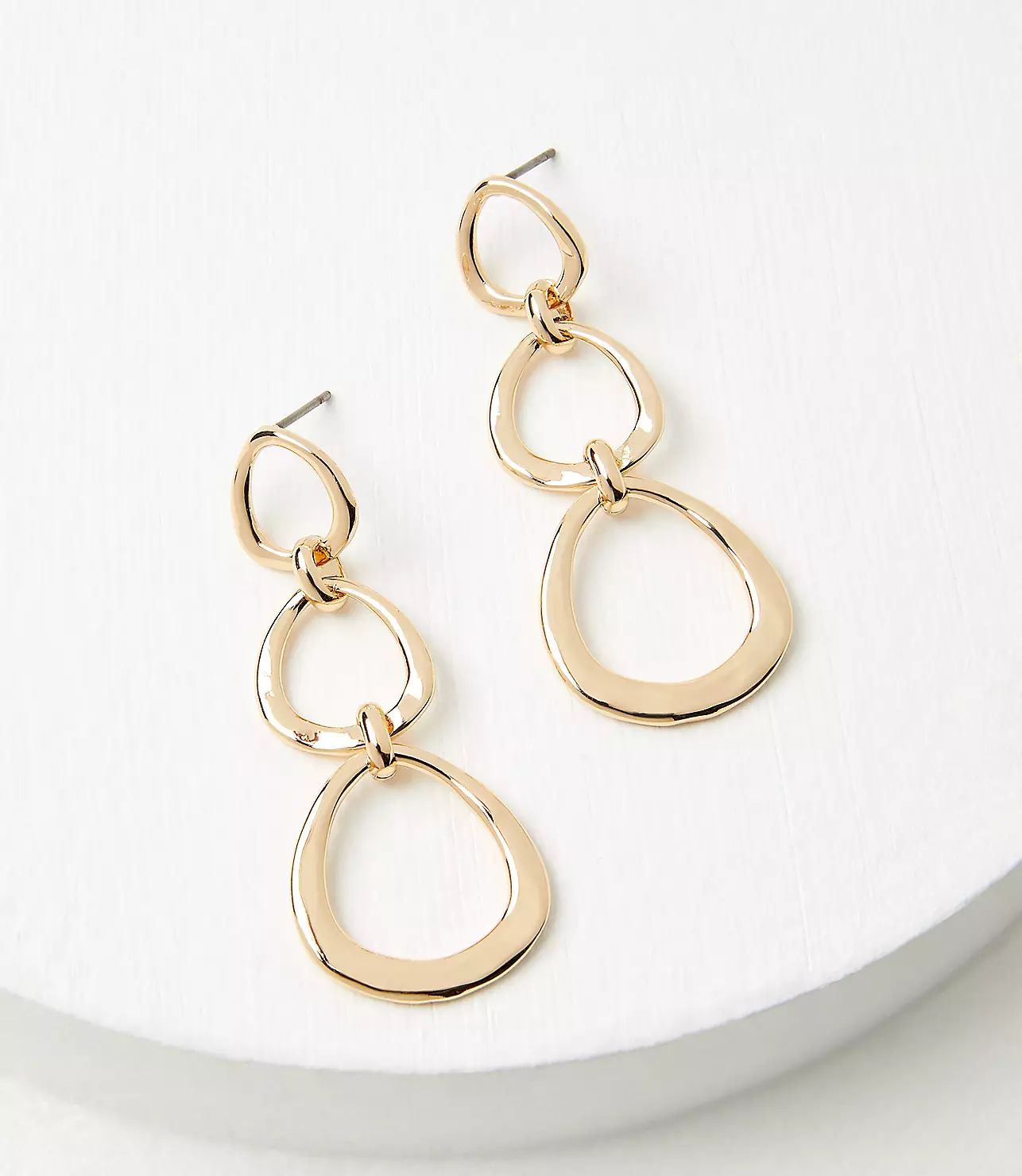Modern Circle Link Earrings | LOFT
