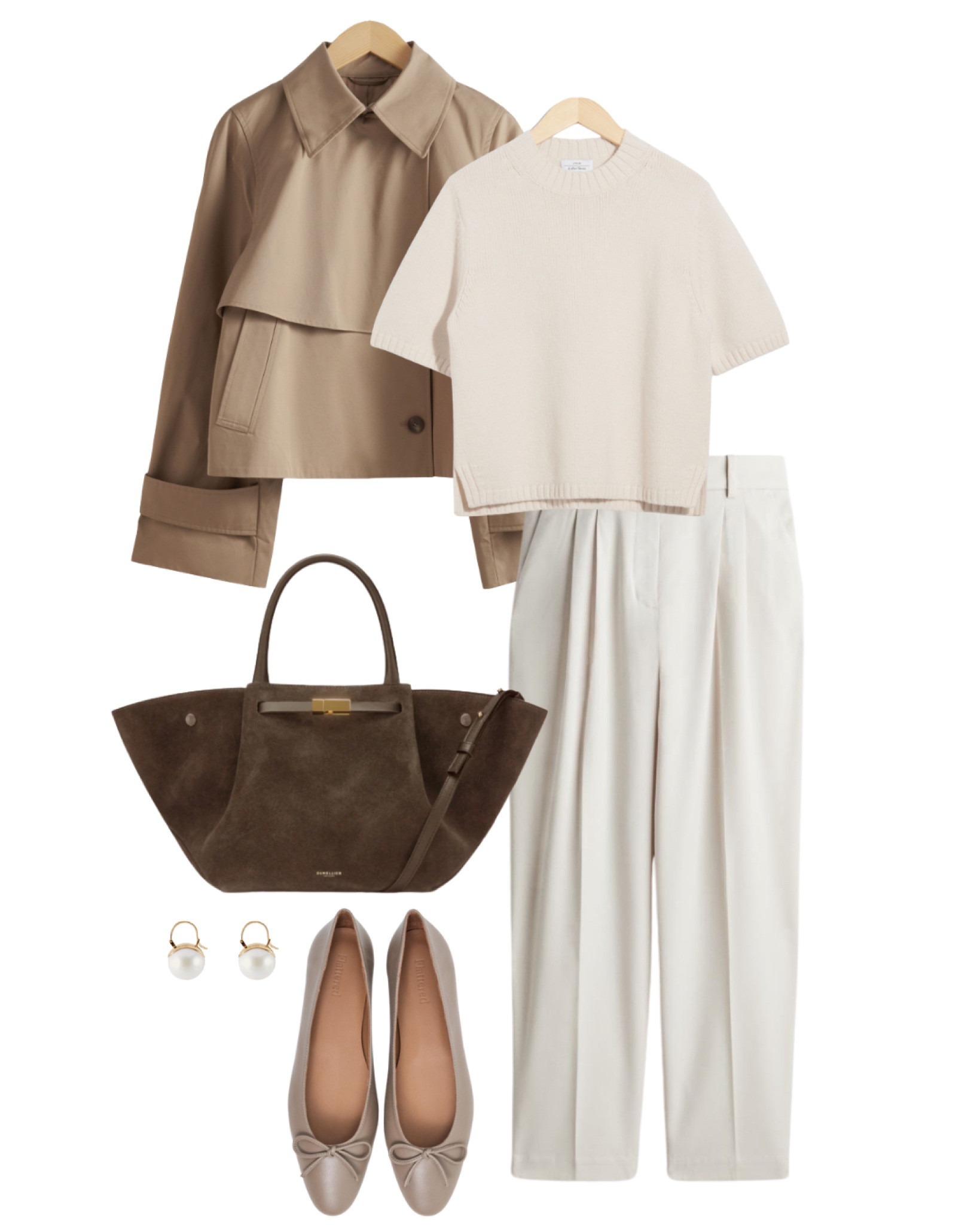 Cream, camel and chocolate brown. Trench jacket, suede bag and merino wool top. What to wear this fall 

#LTKStyleTip #LTKOver40 #LTKSeasonal