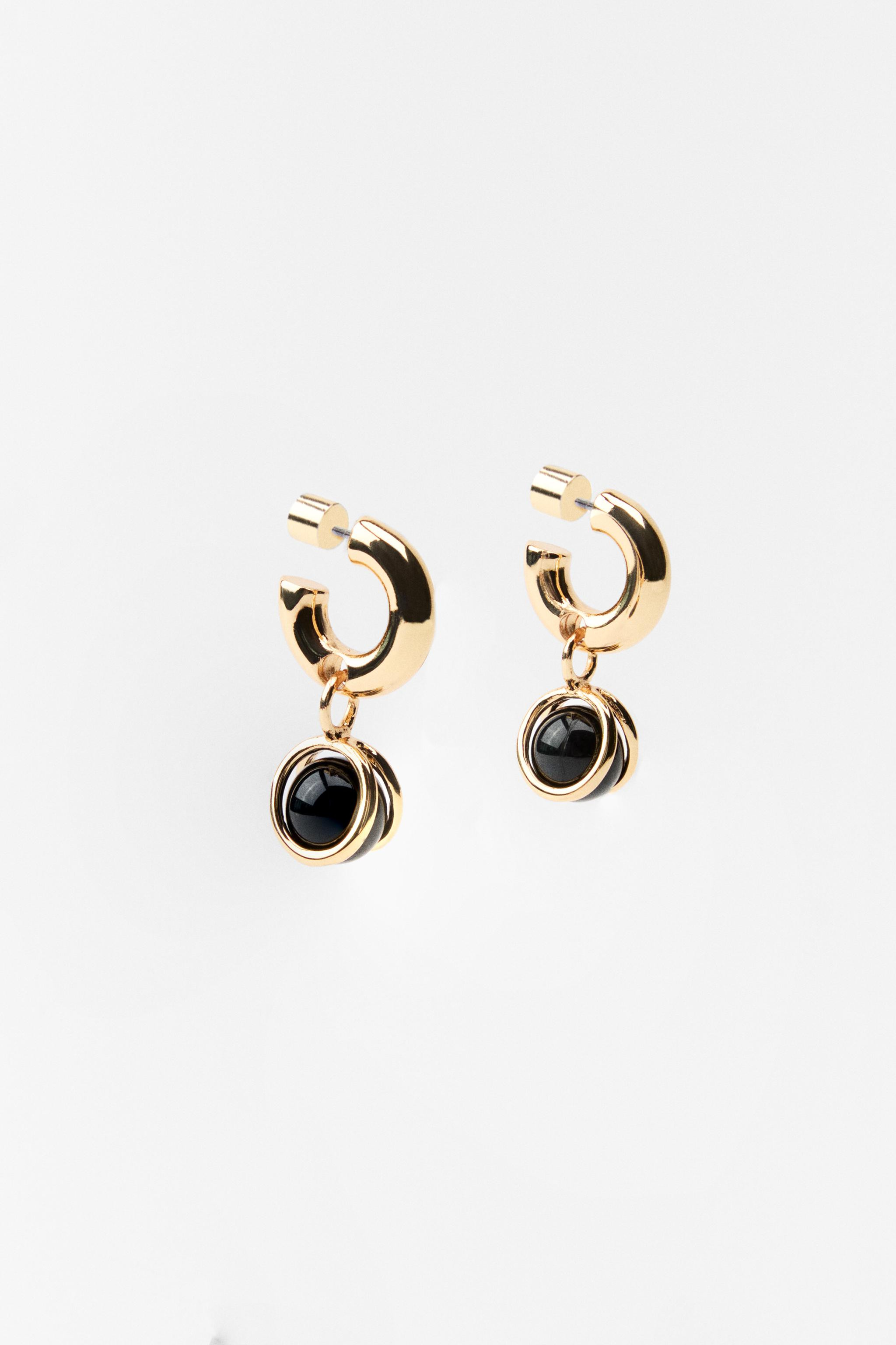 TEXTURED BOBBLE HOOP EARRINGS | Zara US