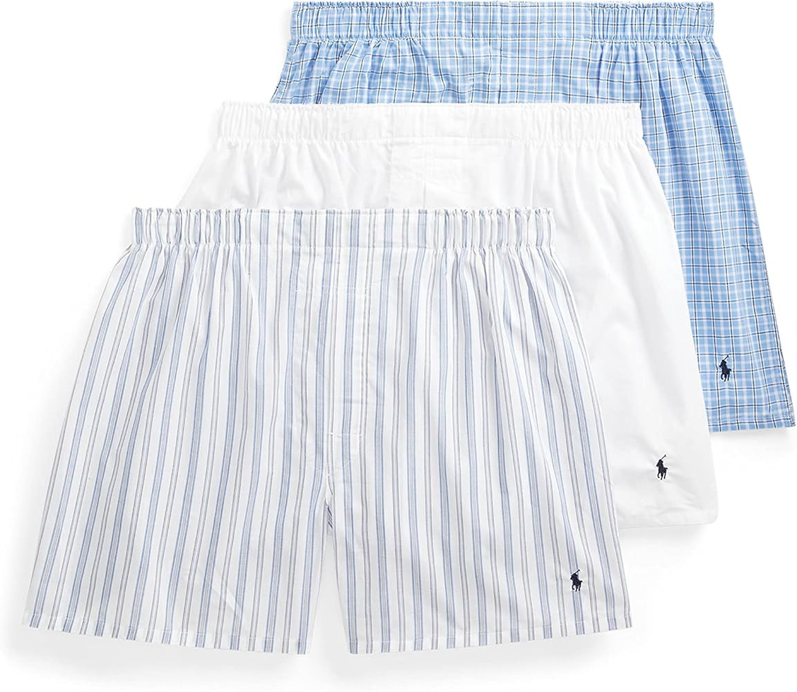 Polo Ralph Lauren Men's Classic Fit Woven Cotton Boxers (3 Pack) | Amazon (US)