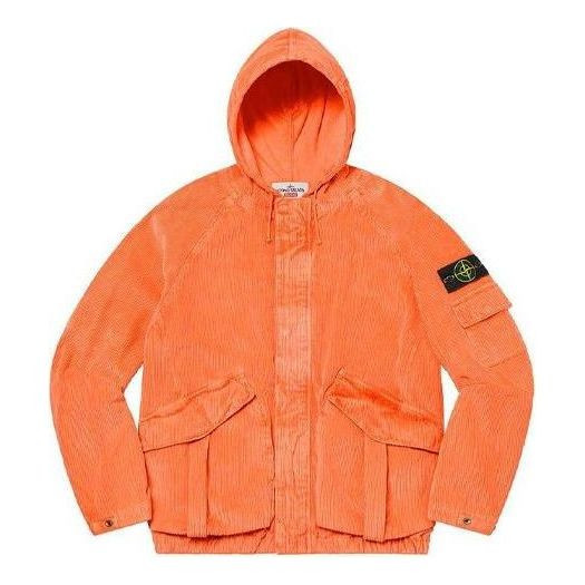 Supreme x Stone Island Corduroy Jacket 'Orange Black' | KICKS CREW